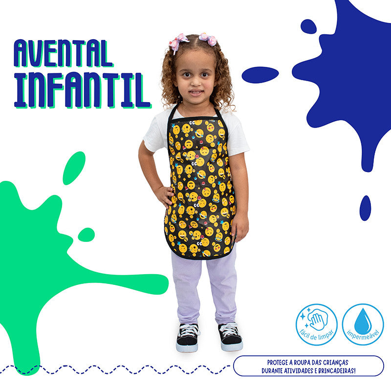 Avental infantil Impermeável Escolar para Pintura e Atividades