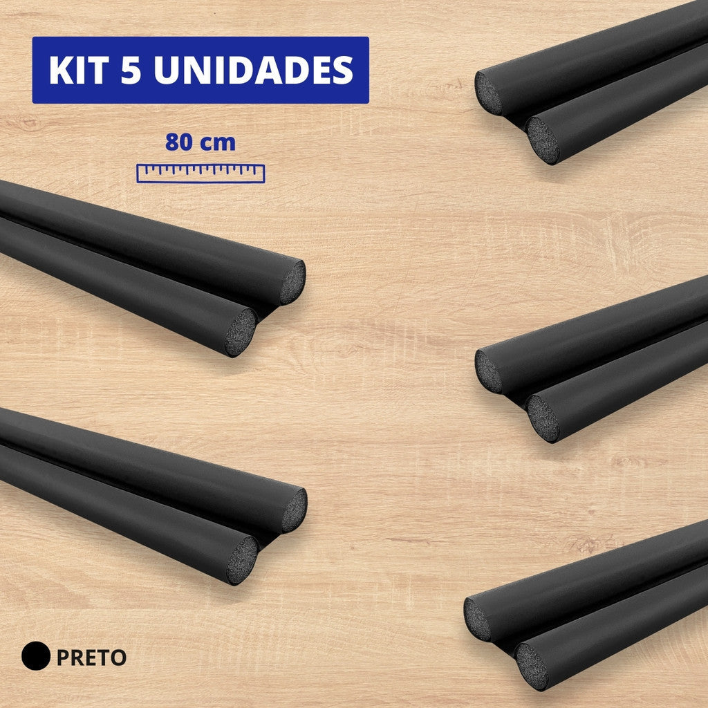 Kit 5 unidades Veda Porta Protetor Impermeável 80 cm - PRETO