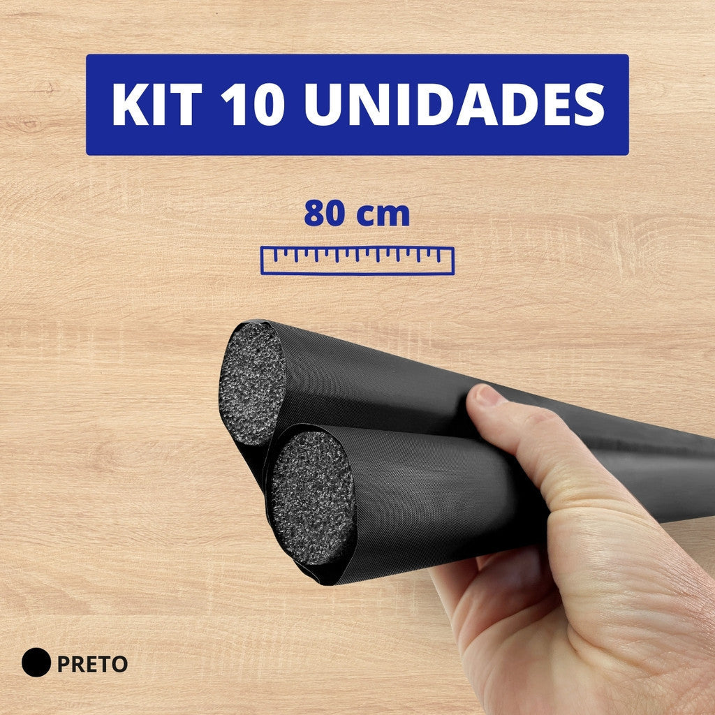 Kit 10 unidades Veda Porta Protetor Impermeável 80cm - PRETO