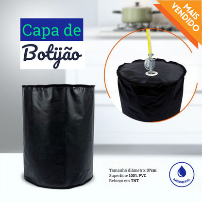Capa Protetora para Botijão Bujão de Gás Impermeável Preta