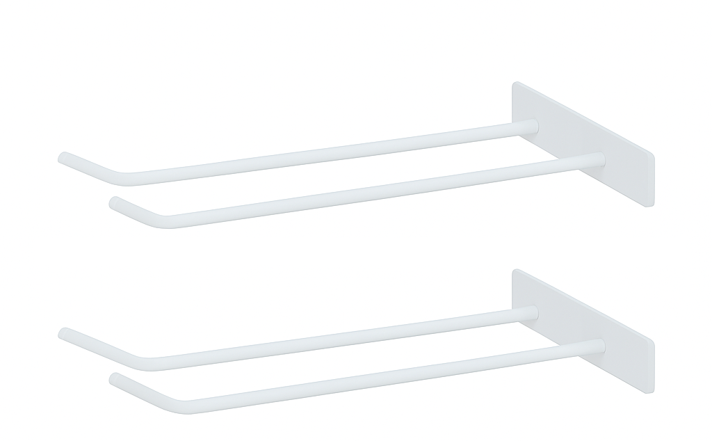 Kit 02 Suporte de Vassoura|Rodinho de parede de ferro-Branco