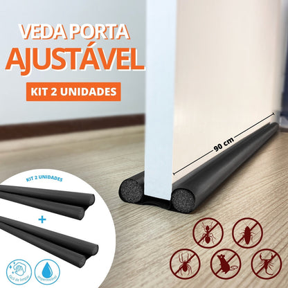 Kit 2 Unidades Veda Porta Protetor Rolinho Impermeável Ajustável 90 cm