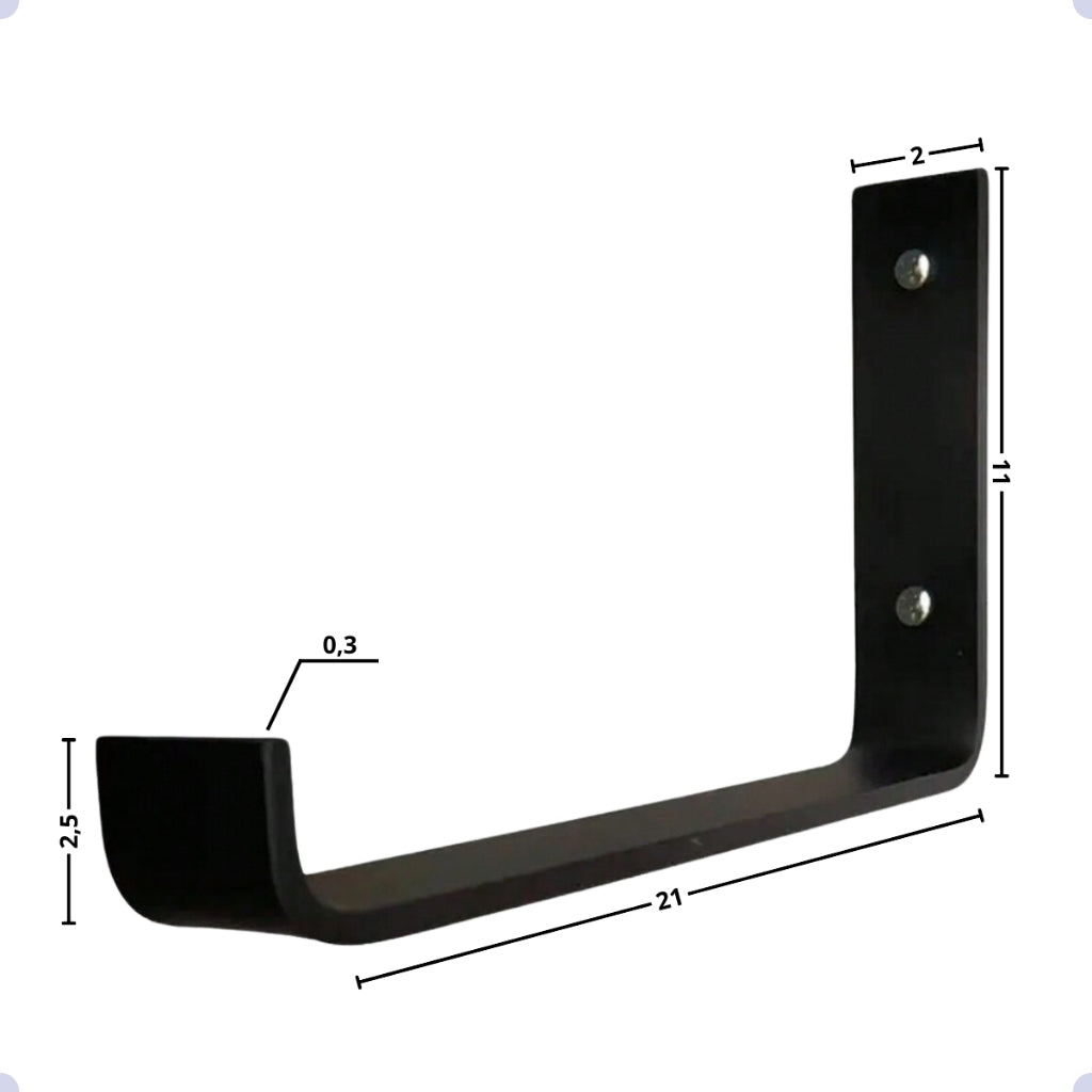 Mão Francesa Invertida Kit 6 Unidades de 20 CM - Acompanha Buchas e Parafusos