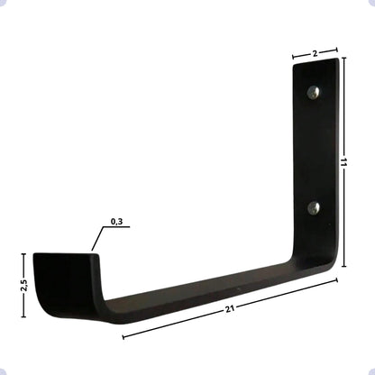 Mão Francesa Invertida Kit 6 Unidades de 20 CM - Acompanha Buchas e Parafusos