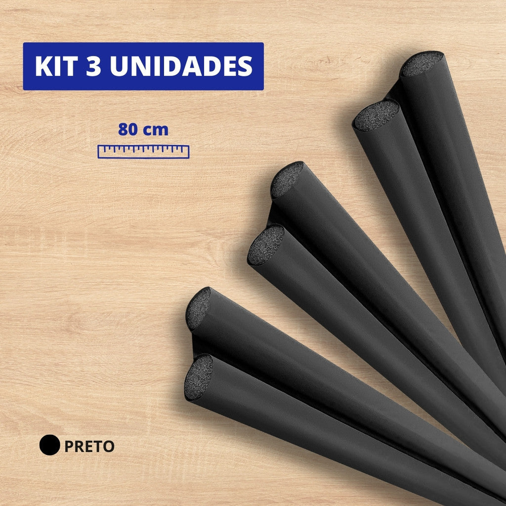 Kit 3 unidades Veda Porta Protetor Impermeável 80cm - PRETO
