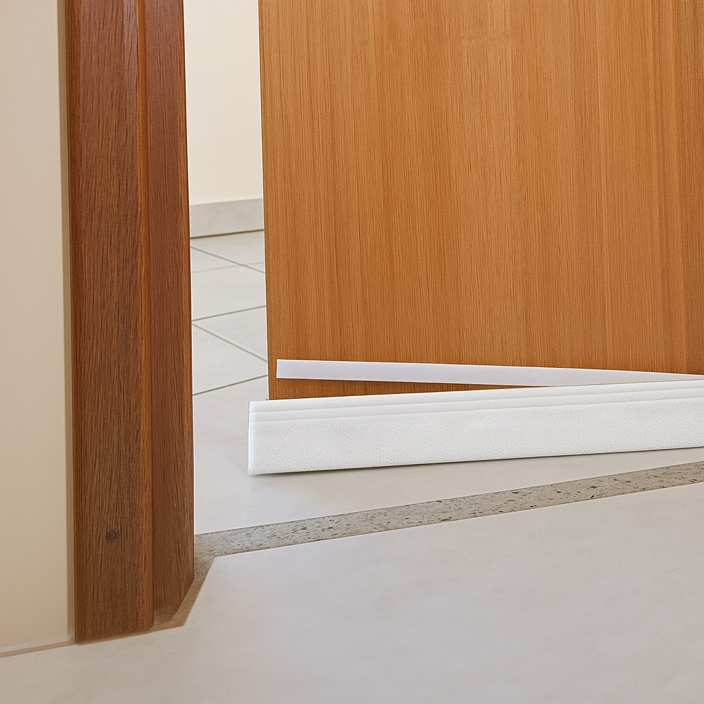 Protetor contra insetos veda porta rodinho adesivo 80 cm - Branco