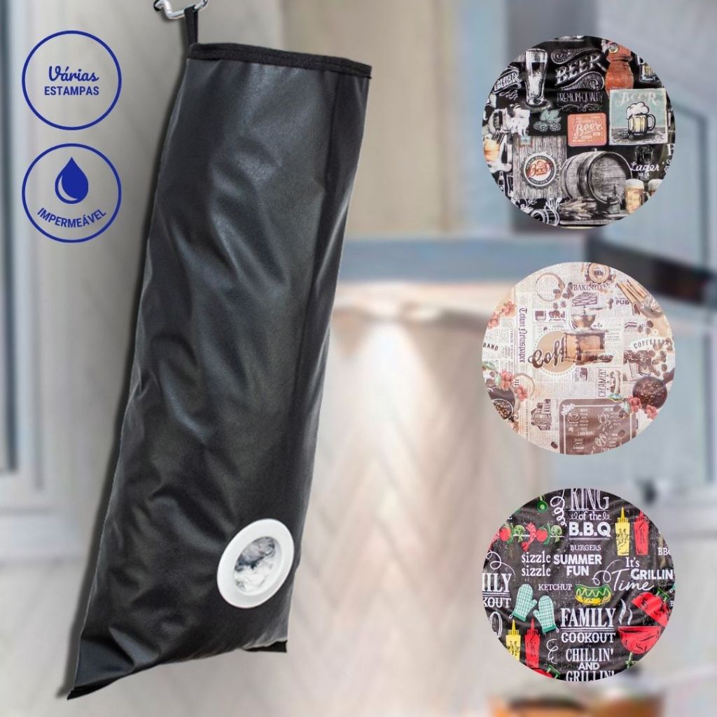 Puxa Saco Porta Sacolas Estampado Impermeável