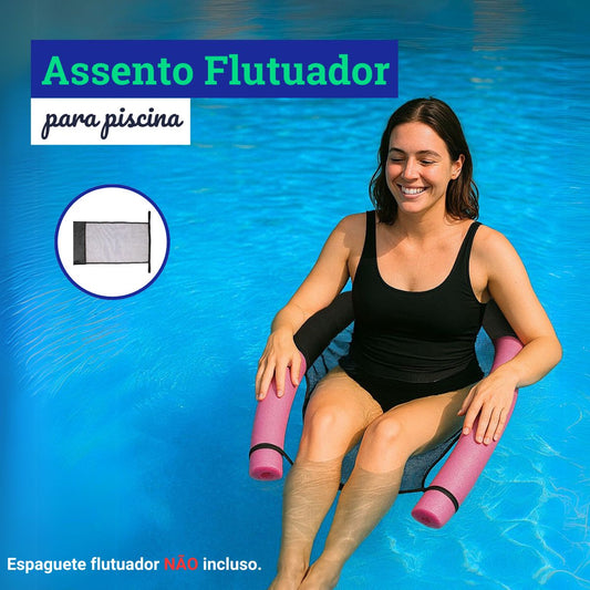 Cadeira Flutuante para Piscina | Assento de Tela de Nylon Resistente e Confortável para Adultos e Crianças