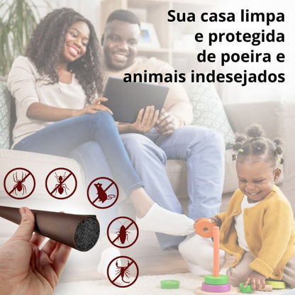 Veda Porta Adesivo Impermeável Ajustável 80 cm - Marrom
