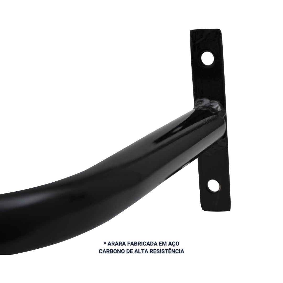 Arara de Parede para Closet ou Loja Kit 6un - 1,2m em Aço Carbono Reforçado