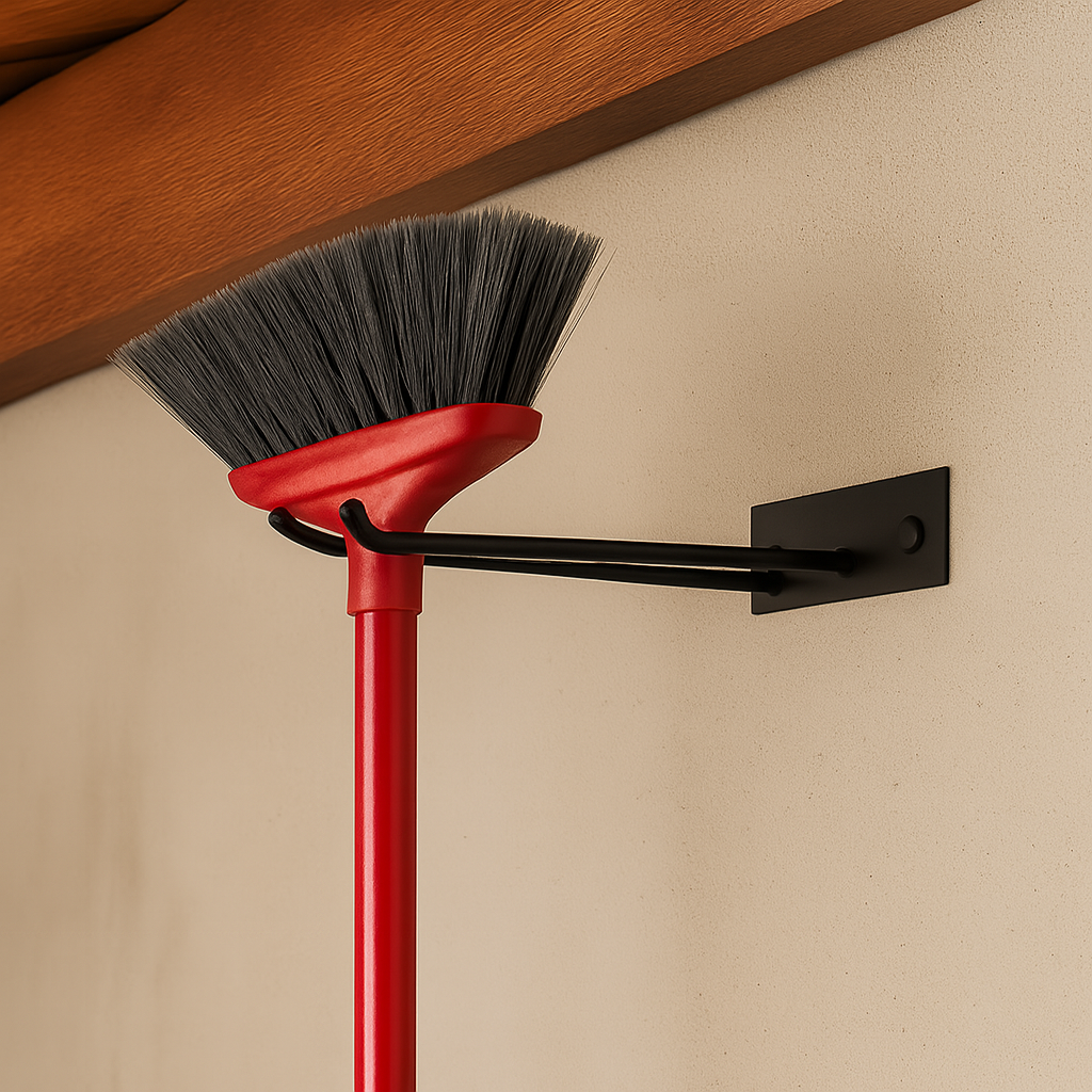 Suporte duplo de Vassoura | Rodinho de parede de ferro