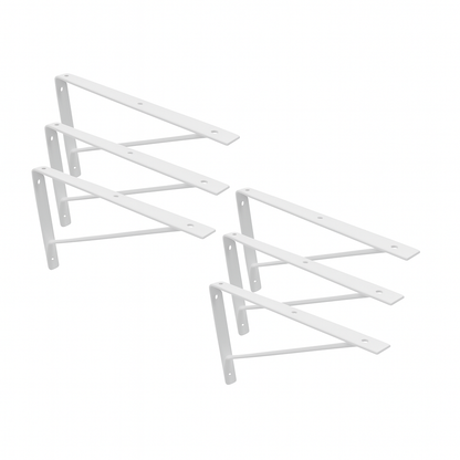 Mão Francesa Kit 6 Unidades 30 CM - Acompanha Buchas e Parafusos - Branco