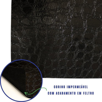 Jogo Americano Impermeável 4 Peças em Corino Limpa Fácil Preto