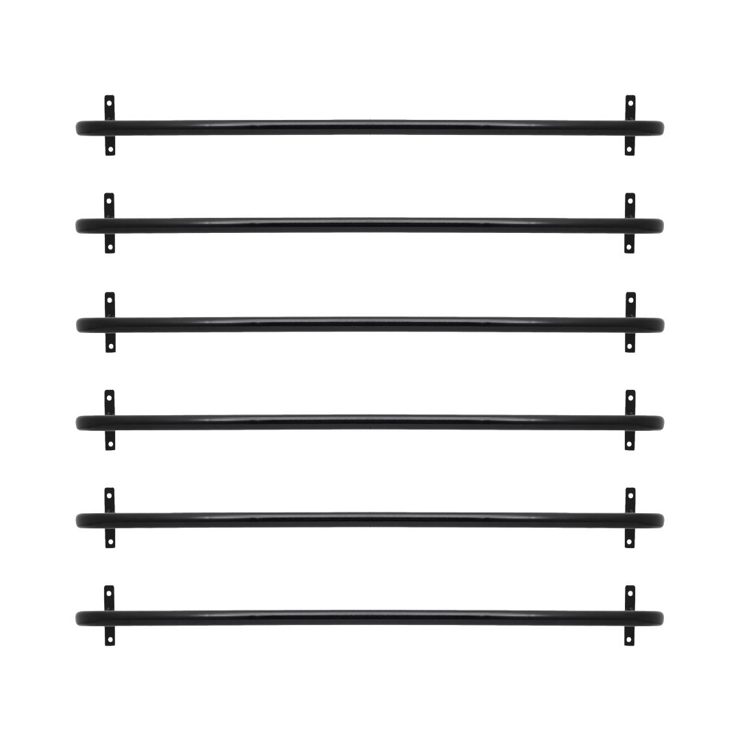 Arara de Parede para Closet ou Loja Kit 6un - 1m em Aço Carbono Reforçado