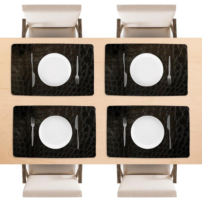 Jogo Americano Impermeável 4 Peças em Corino Limpa Fácil Preto