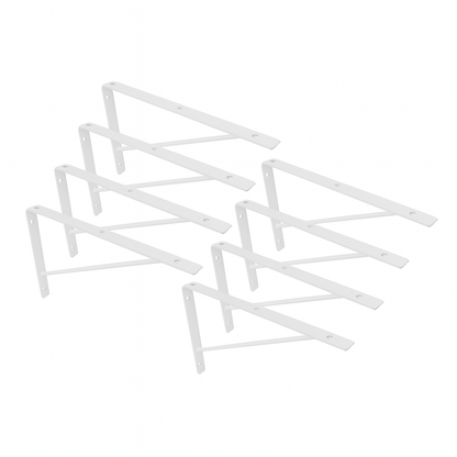 Mão Francesa Kit 8 Unidades 30 CM - Acompanha Buchas e Parafusos - Branco