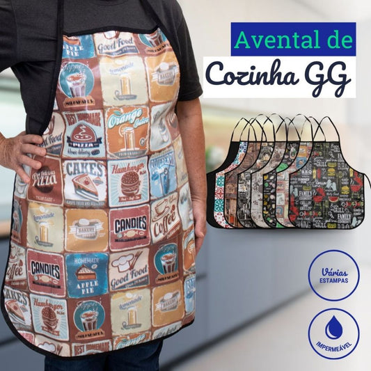 Avental de Cozinha Lavanderia Impermeável Tamanho Grande GG Plus Size