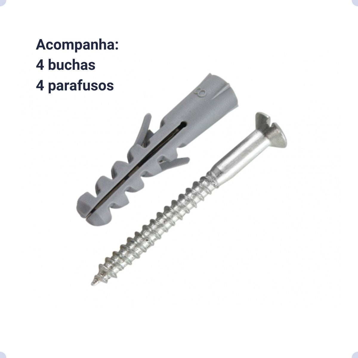 Mão Francesa Invertida Kit 2 Unidades de 20 CM - Acompanha Buchas e Parafusos