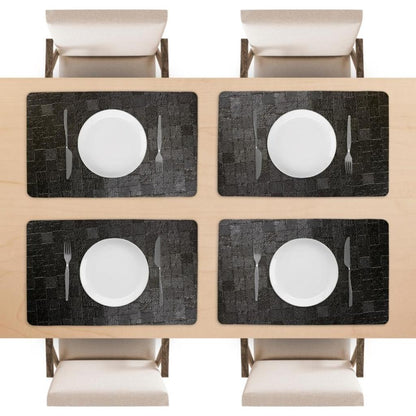 Jogo Americano Impermeável 4 Peças em Corino Limpa Fácil Preto