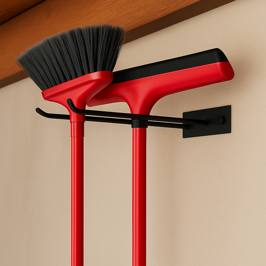 Suporte duplo de Vassoura | Rodinho de parede de ferro