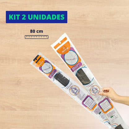 Kit com 2 unidades Protetor contra insetos veda porta rodinho adesivo 80 cm