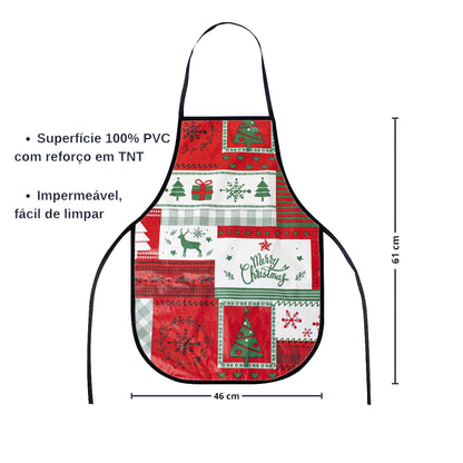Avental De Cozinha Lavanderia Estampado Impermeável Natal