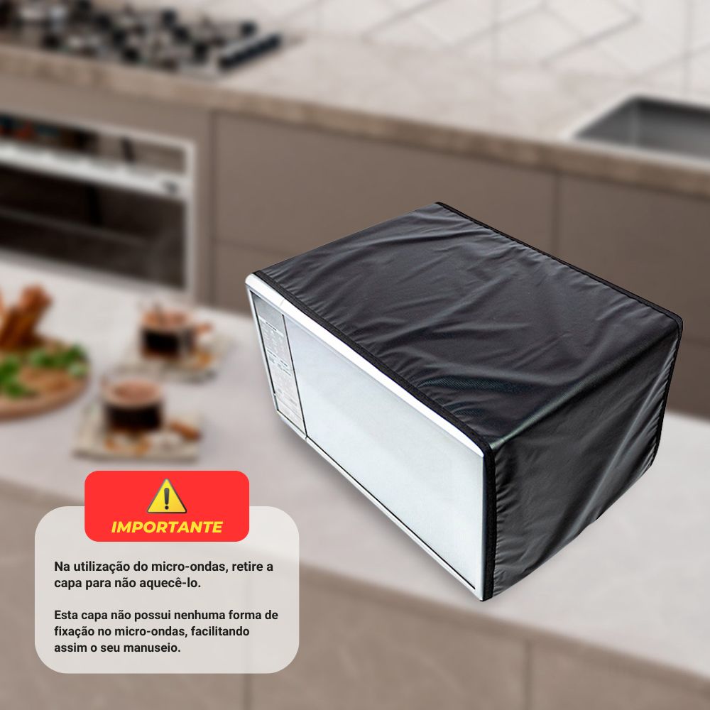 Capa Protetora para Micro-ondas Impermeável Preto