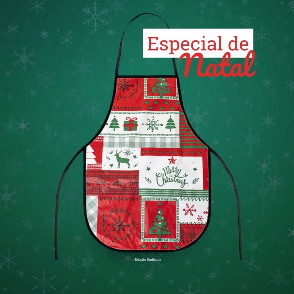 Avental De Cozinha Lavanderia Estampado Impermeável Natal