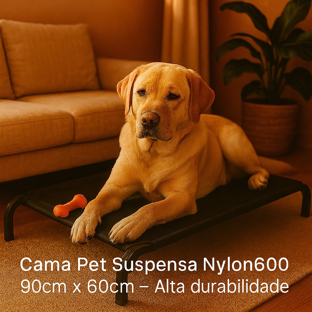 Cama Pet Suspensa 90x60cm Ferro Nylon de Alta Resistencia