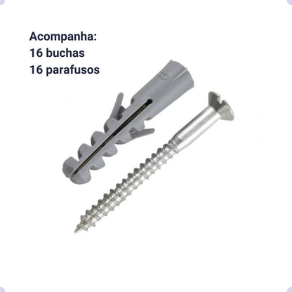Mão Francesa Kit 8 Unidades 30 CM - Acompanha Buchas e Parafusos - Branco