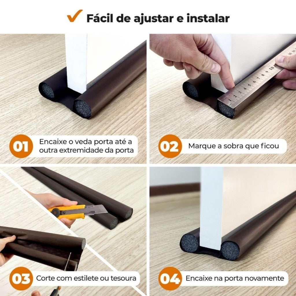 Kit 10 unidades Veda Porta Protetor Impermeável 80cm - PRETO