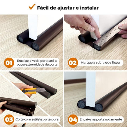 Kit 10 unidades Veda Porta Protetor Impermeável 80cm - PRETO