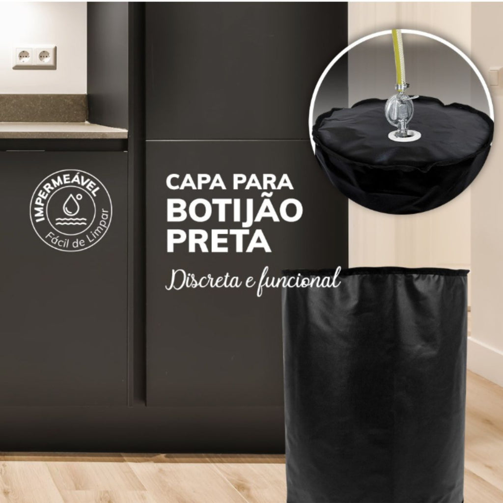 Capa Protetora para Botijão Bujão de Gás Impermeável Preta