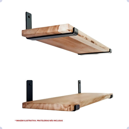 Mão Francesa Invertida Kit 8 Unidades de 20 CM - Acompanha Buchas e Parafusos