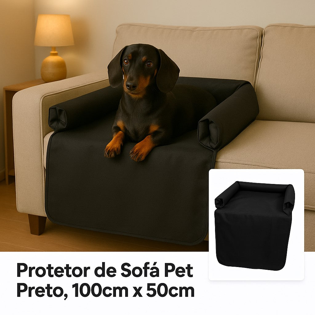 Capa | Assento Pet Preto 100x50 | Sofá Cadeira Protetor