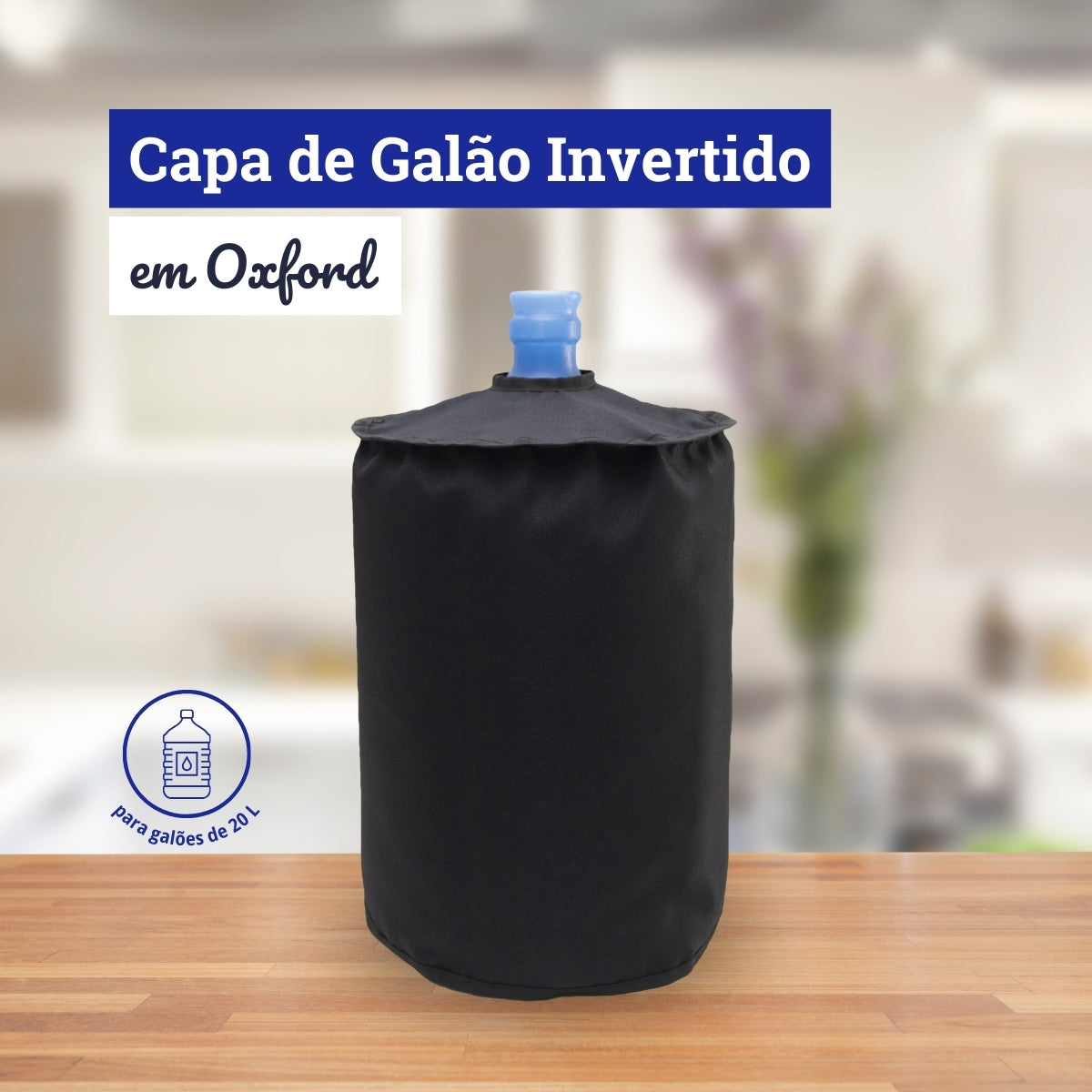 Capa Para Galão de Água 20 Litros Invertida Oxford Preto